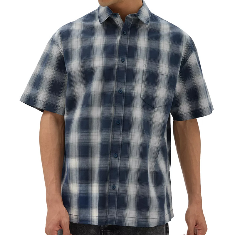 vans dress shirt shirts Vans Men GC Stripe (black / Frost gray) 2XL short sleeves and finished in an allover tropical palm tree Vans Mens Sycamore Flannel Dress
