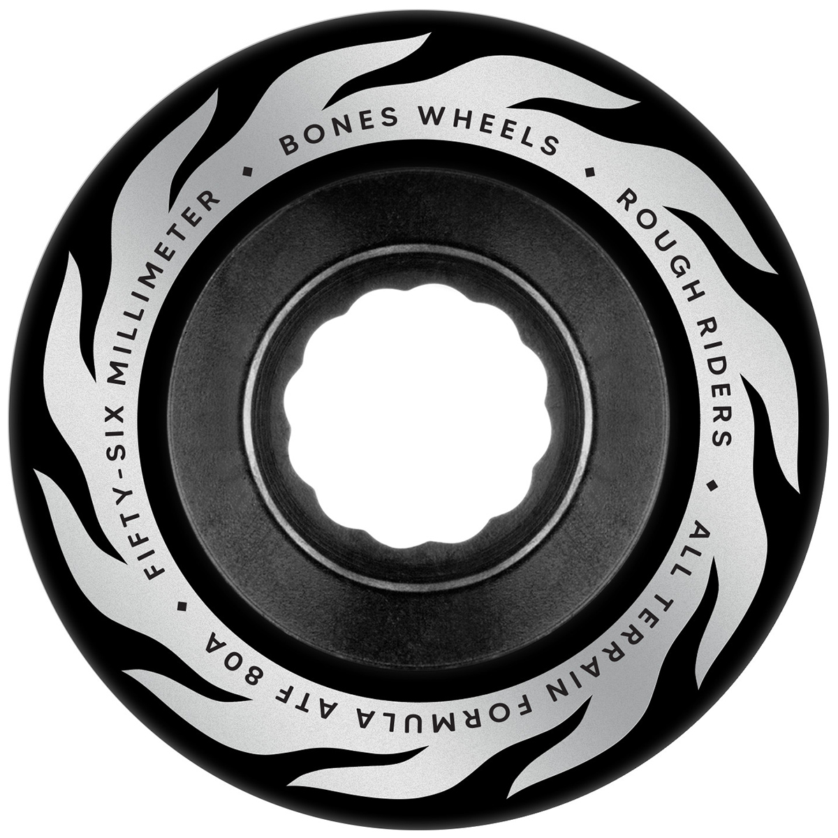 Bones Rough Riders Eternal Flame Cruiser Wheels Black 80a 56mm