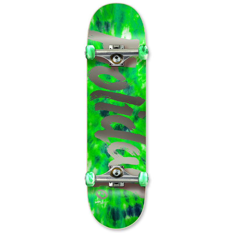 Holiday Skateboards Tie Dye Green Complete Skateboard 7.75