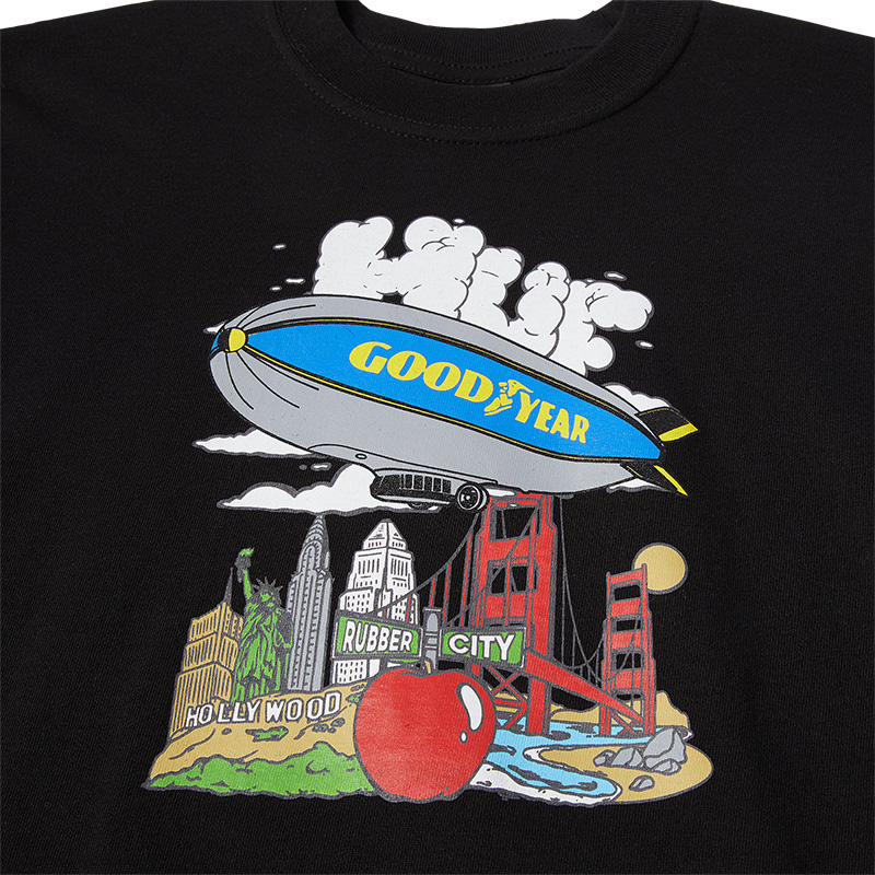 Huf X Goodyear Discover T-Shirt Black Huf X Goodyear Discover T-Shirt Black