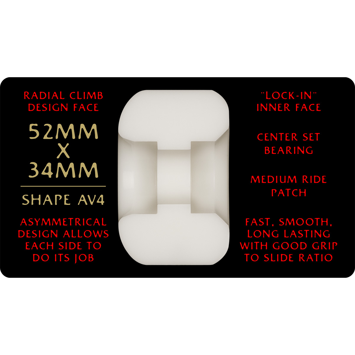 Powell Peralta Dragon Formula Nano Rat AV4 Wheels White/Red 93A 52mm x 34mm