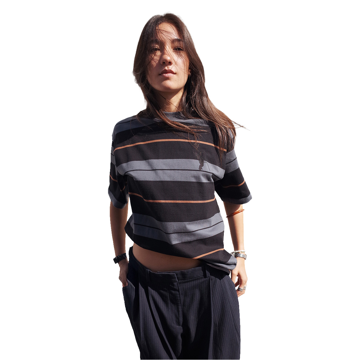 Token Fences T-Shirt Grey Striped
