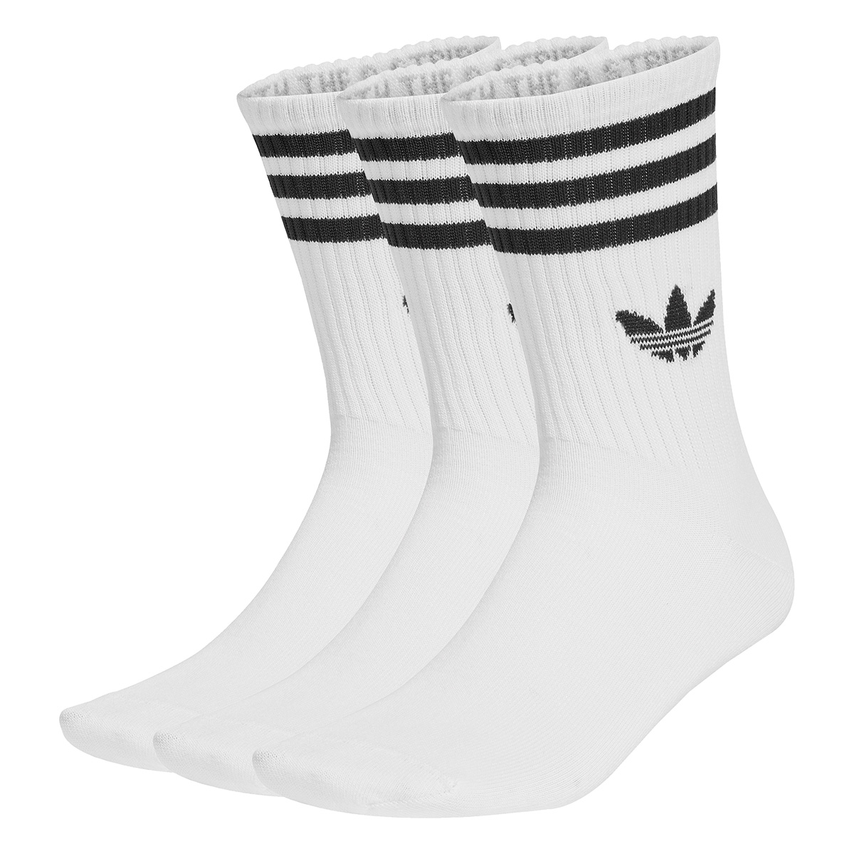 Adidas 3s Crew Socks 3 Pack White/White/White