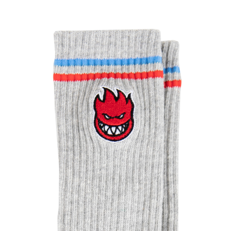 Spitfire Bighead Fill Emb Sock Heather/Blue/Red Spitfire Bighead Fill Emb Sock Heather/Blue/Red