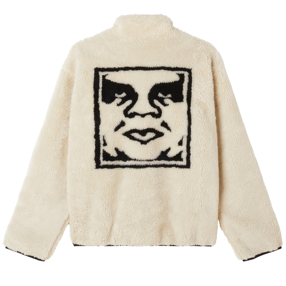 Obey Icon Face Sherpa Jacket Unbleaced Obey Icon Face Sherpa Jacket Unbleaced