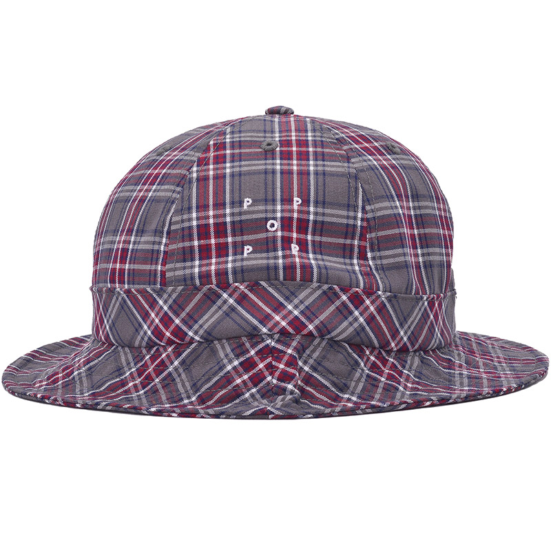 Pop Trading Company Checked Bell Hat Grey Check Pop Trading Company Checked Bell Hat Grey Check