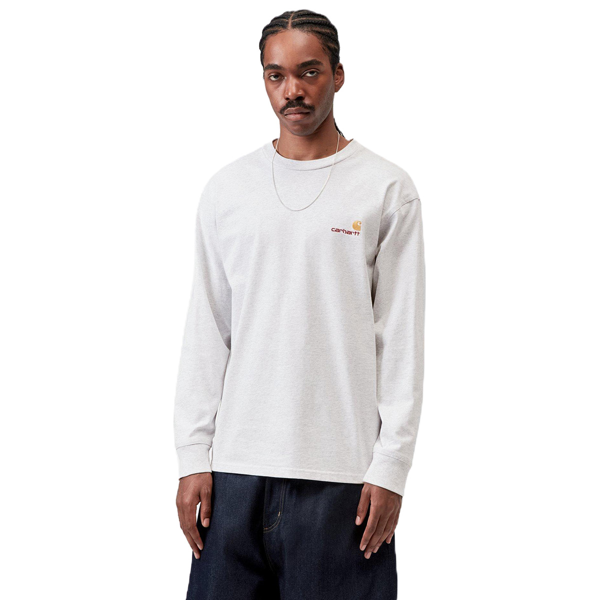 Carhartt WIP American Script Longsleeve T-Shirt Ash Heather