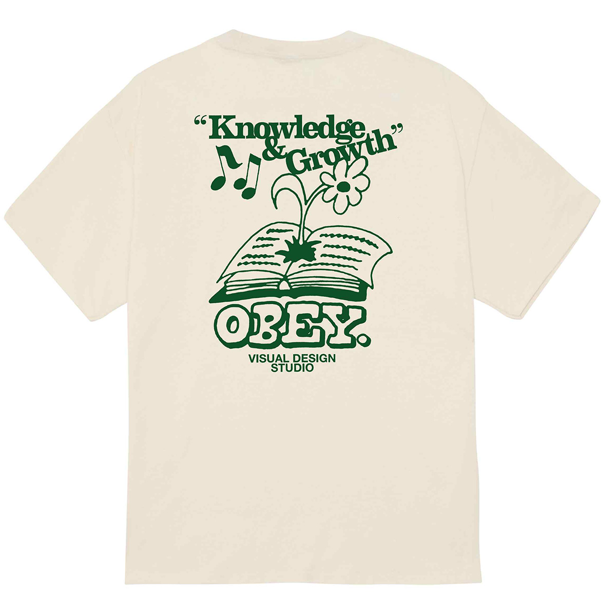 Obey Knowledge & Growth T-Shirt Cream Obey Knowledge & Growth T-Shirt Cream