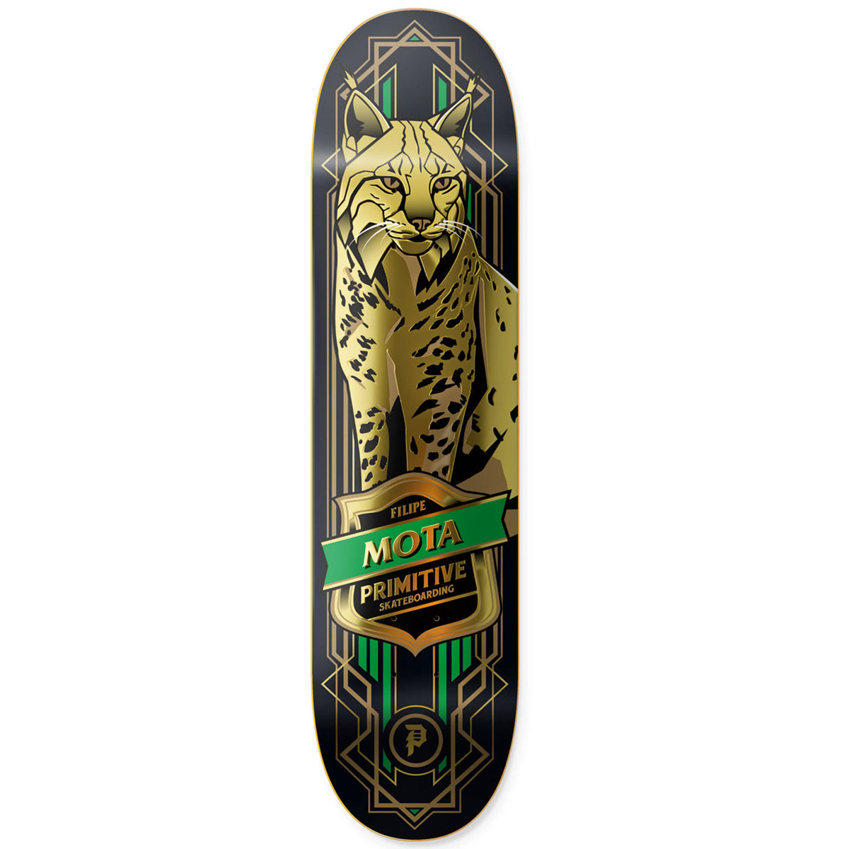Primitive Mota Lynx Pro Skateboard Deck Black/Gold Foil 8.25