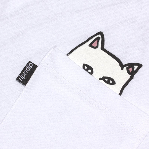 RIPNDIP Lord Nermal Pocket T-Shirt White RIPNDIP Lord Nermal Pocket T-Shirt White