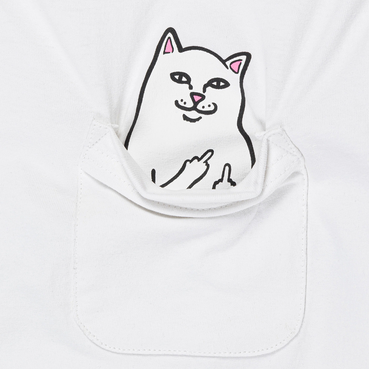 RIPNDIP Lord Nermal Pocket T-Shirt White RIPNDIP Lord Nermal Pocket T-Shirt White
