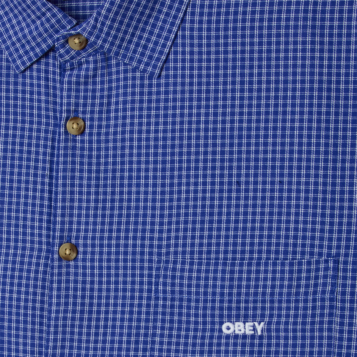 Obey Bigwig Frank Woven Shirt Surf Blue