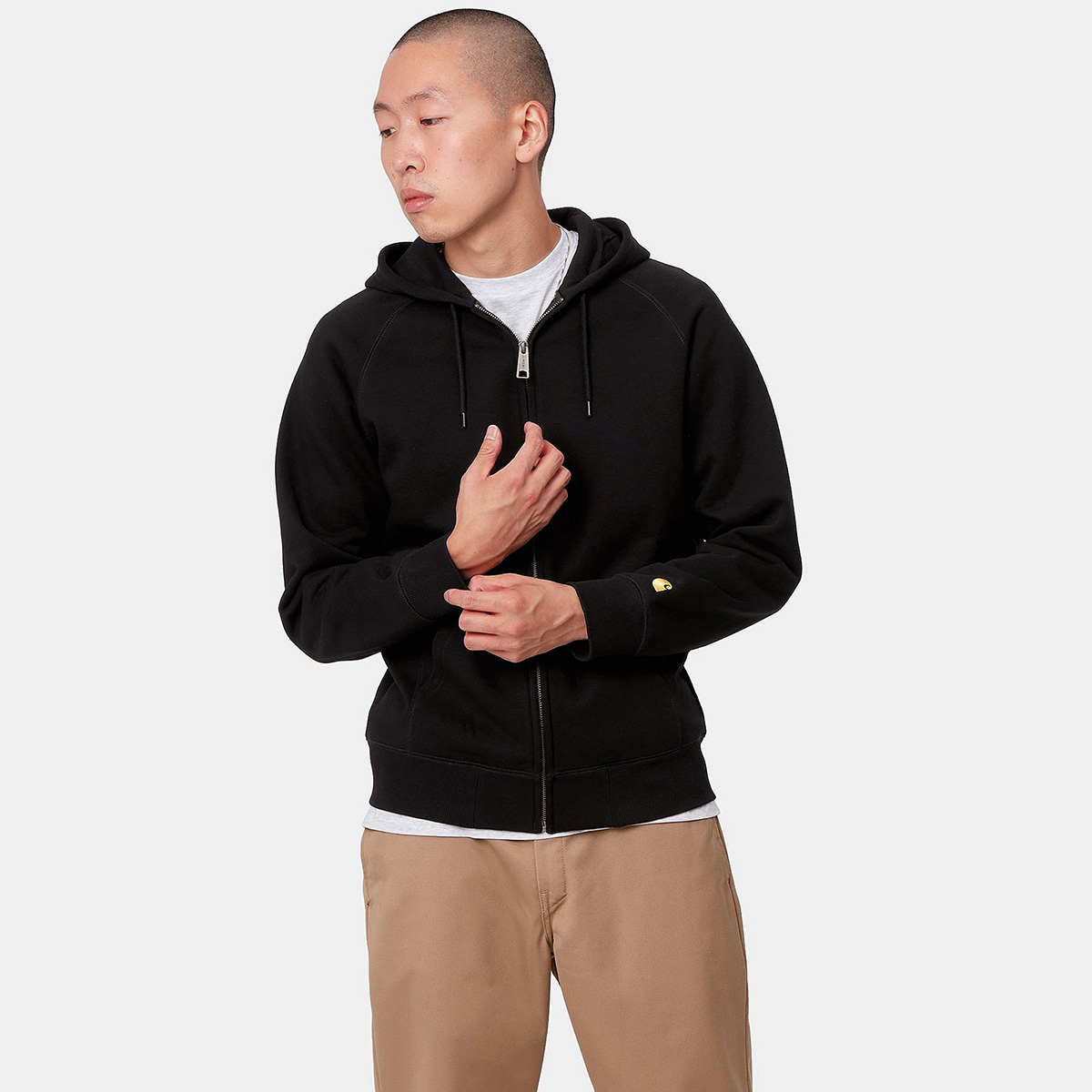 Carhartt WIP Hooded Chase Jacket Black/Gold Carhartt WIP Hooded Chase Jacket Black/Gold