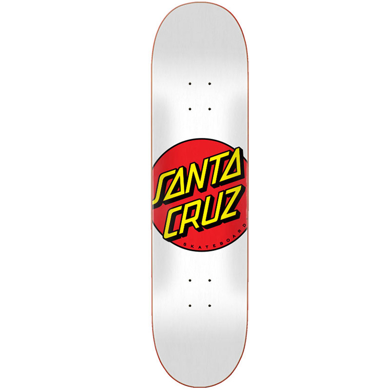 Santa Cruz Classic Dot Skateboard Deck White 8.0