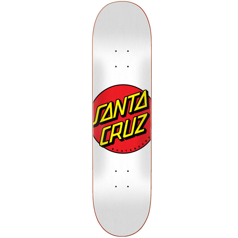 Santa Cruz Classic Dot Skateboard Deck White 8.0 Santa Cruz Classic Dot Skateboard Deck White 8.0