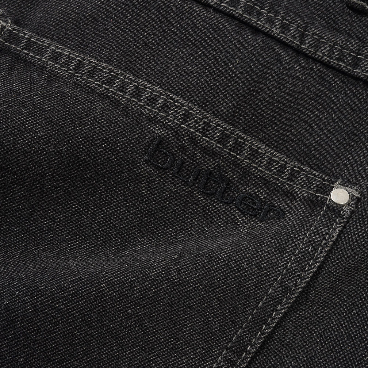 Butter Goods Davide Double Knee Denim Jeans Washed Black Butter Goods Davide Double Knee Denim Jeans Washed Black