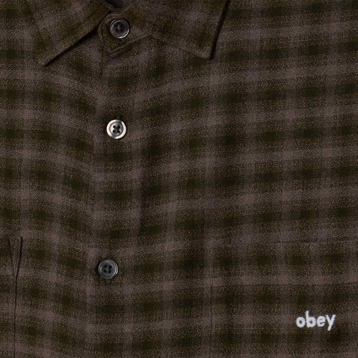 Obey Clarence Longsleeve Shirt Woven Kombu Green Obey Clarence Longsleeve Shirt Woven Kombu Green