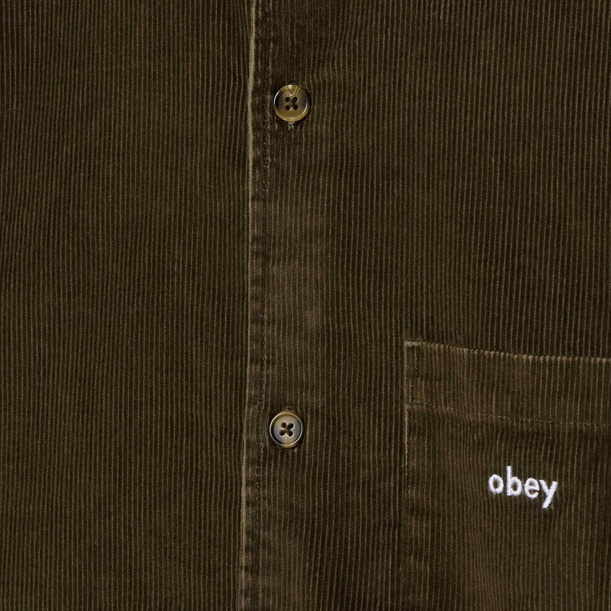 Obey Buckley Corduroy Woven Longsleeve Shirt Black Olive Faded Wash Obey Buckley Corduroy Woven Longsleeve Shirt Black Olive Faded Wash