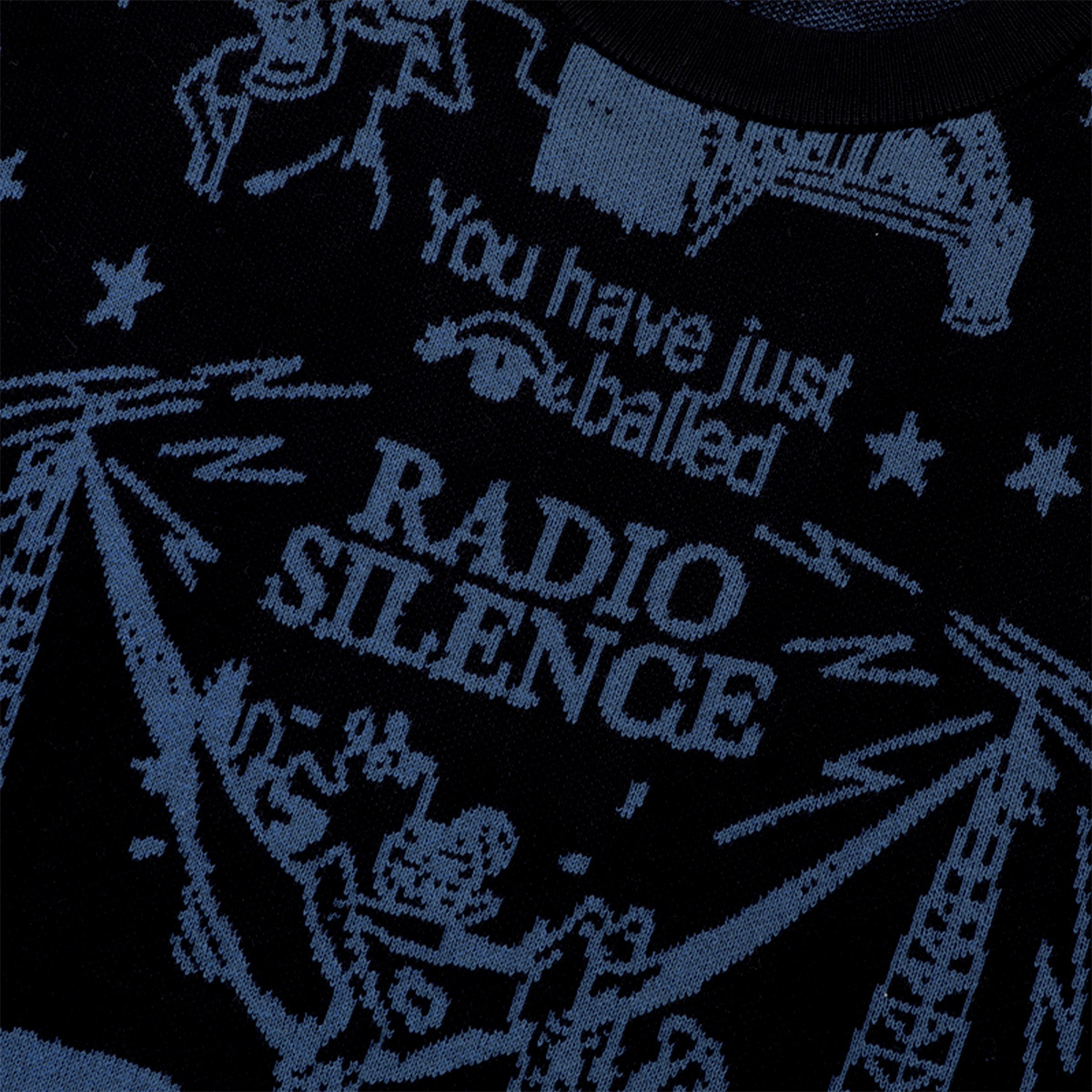 Pass Port Eyeball Knit Sweater Black/Harbour Blue Pass Port Eyeball Knit Sweater Black/Harbour Blue