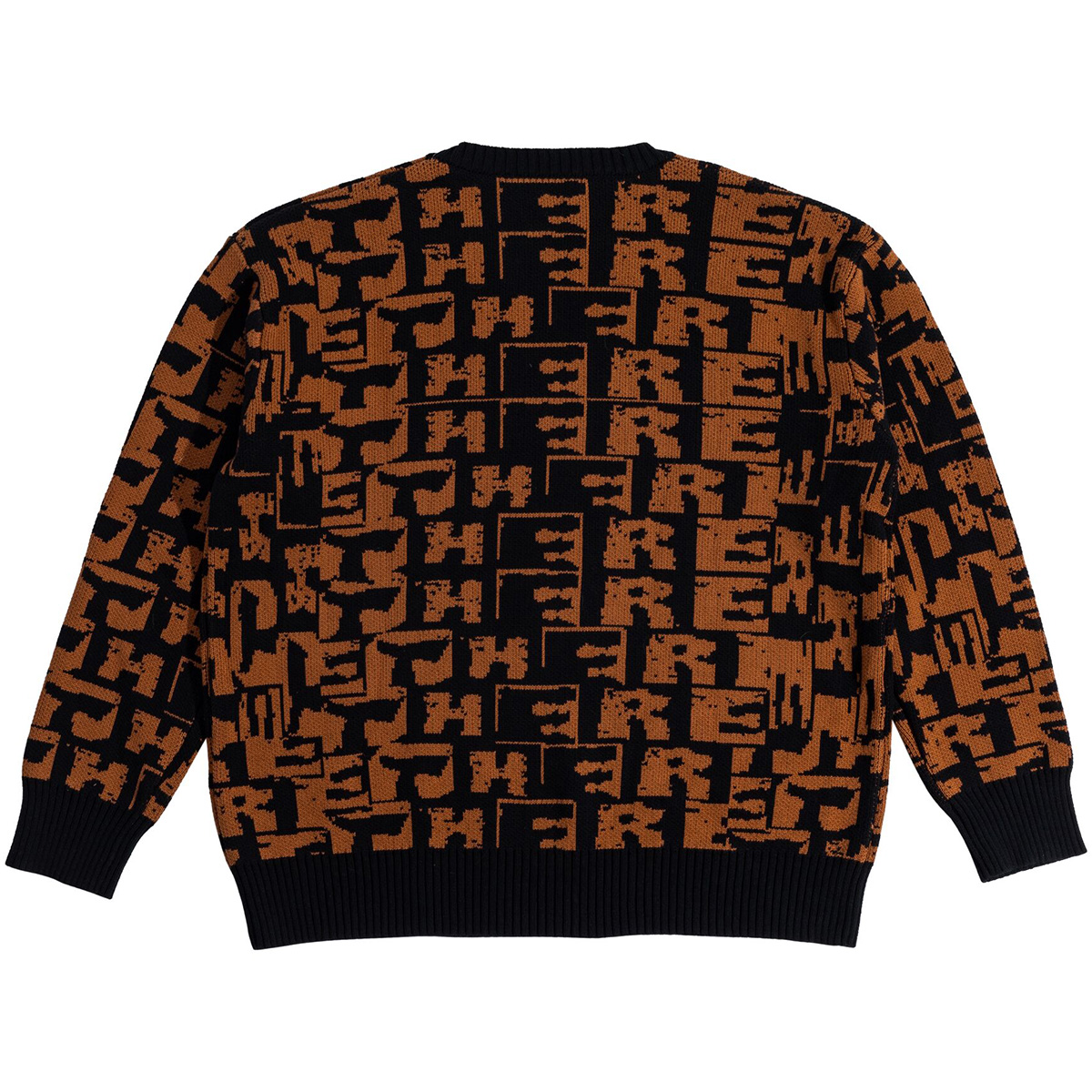 There Torn Jacquard Knit Sweater Black/Brown There Torn Jacquard Knit Sweater Black/Brown