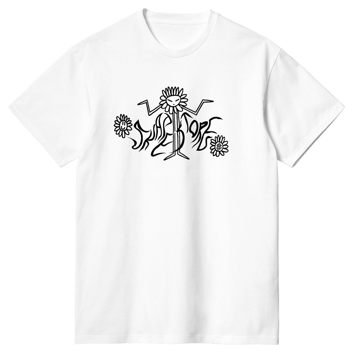 Skatestore x Woetoe Flower Shrug T-shirt White Skatestore x Woetoe Flower Shrug T-shirt White
