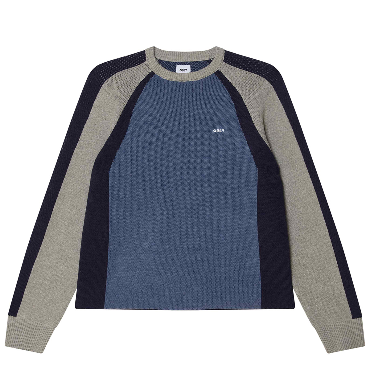 Obey Raglan Sweater Dull Blue