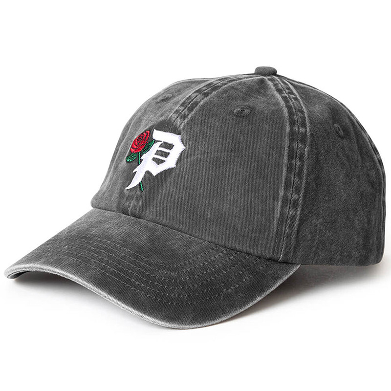 Primitive Rosey Over-Dyed Strapback Cap Black
