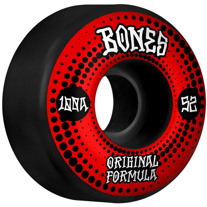 Bones 100's Originals V4 Wide Wheels 100a Black 52mm Bones 100's Originals V4 Wide Wheels 100a Black 52mm