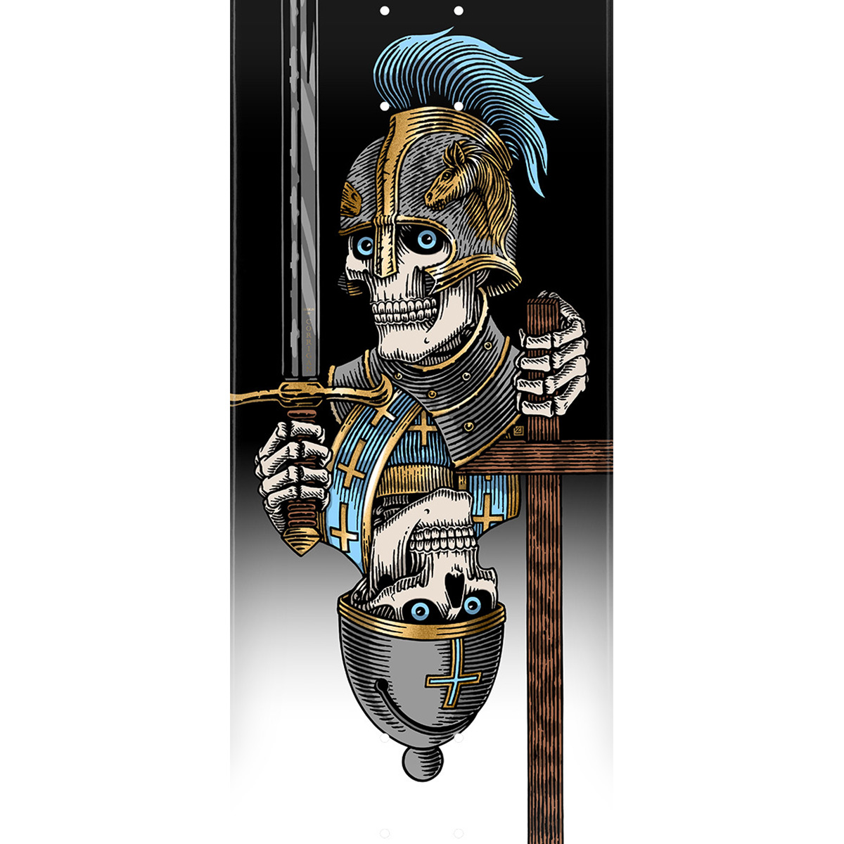 Powell Peralta Flight Dan Corrigan Chess Skulls Skateboard Deck 8.42