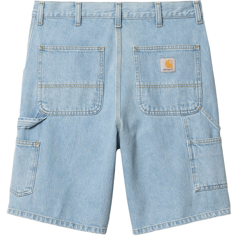 Carhartt WIP Single Knee Short Blue Heavy Stone Bleached