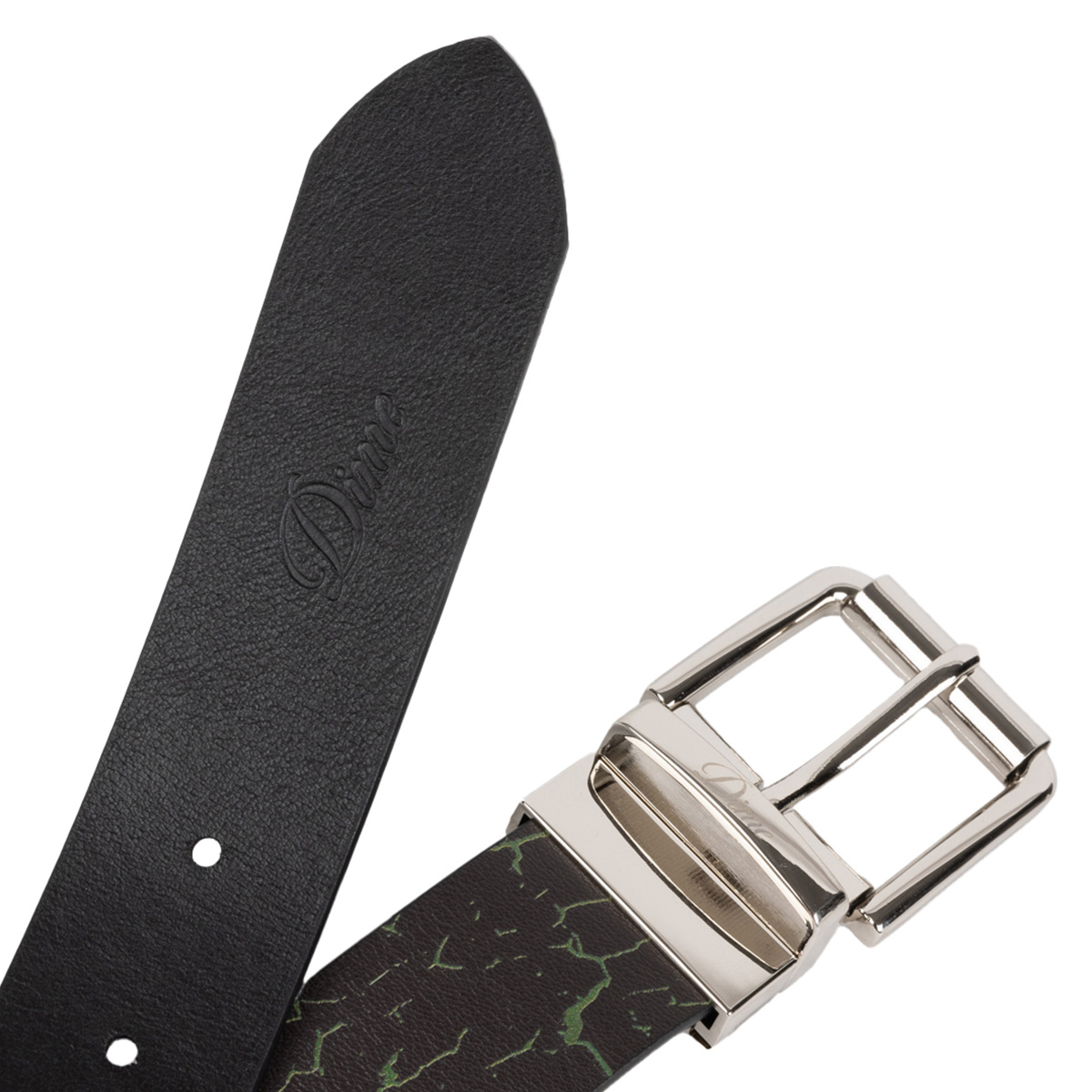 Dime Reversible Leather Belt Black/Black Dime Reversible Leather Belt Black/Black