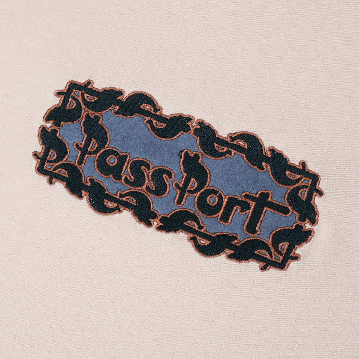 Pass Port Pattoned T-Shirt Natural