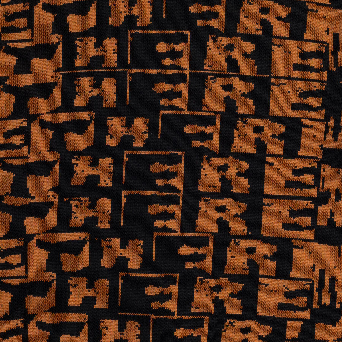 There Torn Jacquard Knit Sweater Black/Brown There Torn Jacquard Knit Sweater Black/Brown