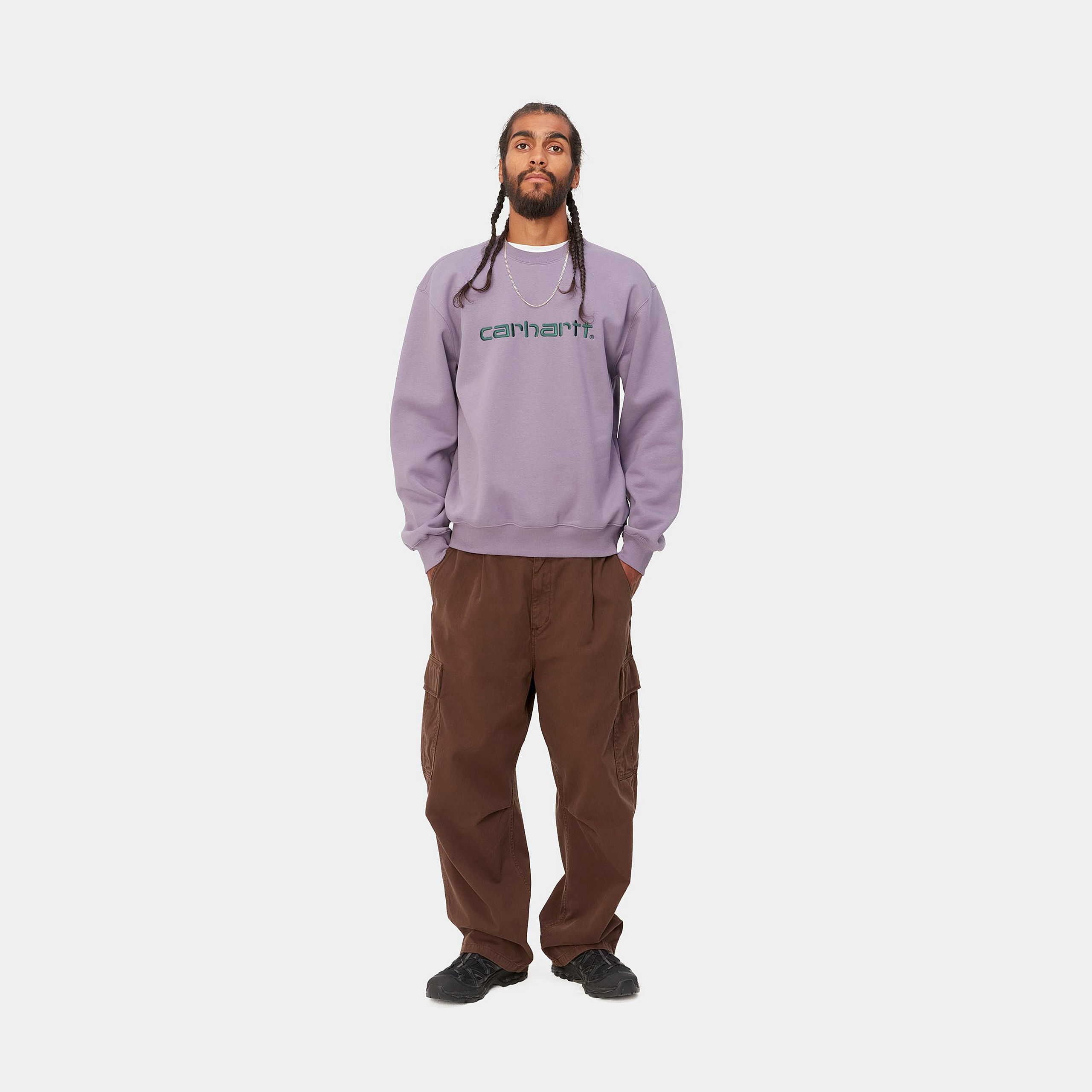 Carhartt WIP Carhartt Sweater Glassy Purple/Discovery Green Carhartt WIP Carhartt Sweater Glassy Purple/Discovery Green