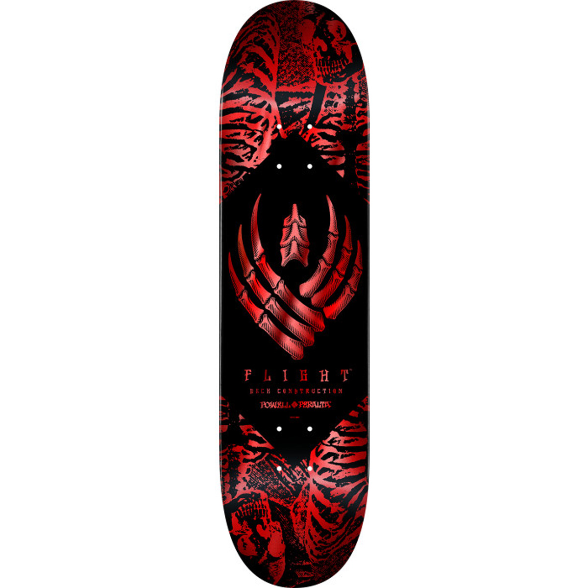 Powell Peralta FLIGHT Skeleton Skateboard Deck Red Foil 8.38