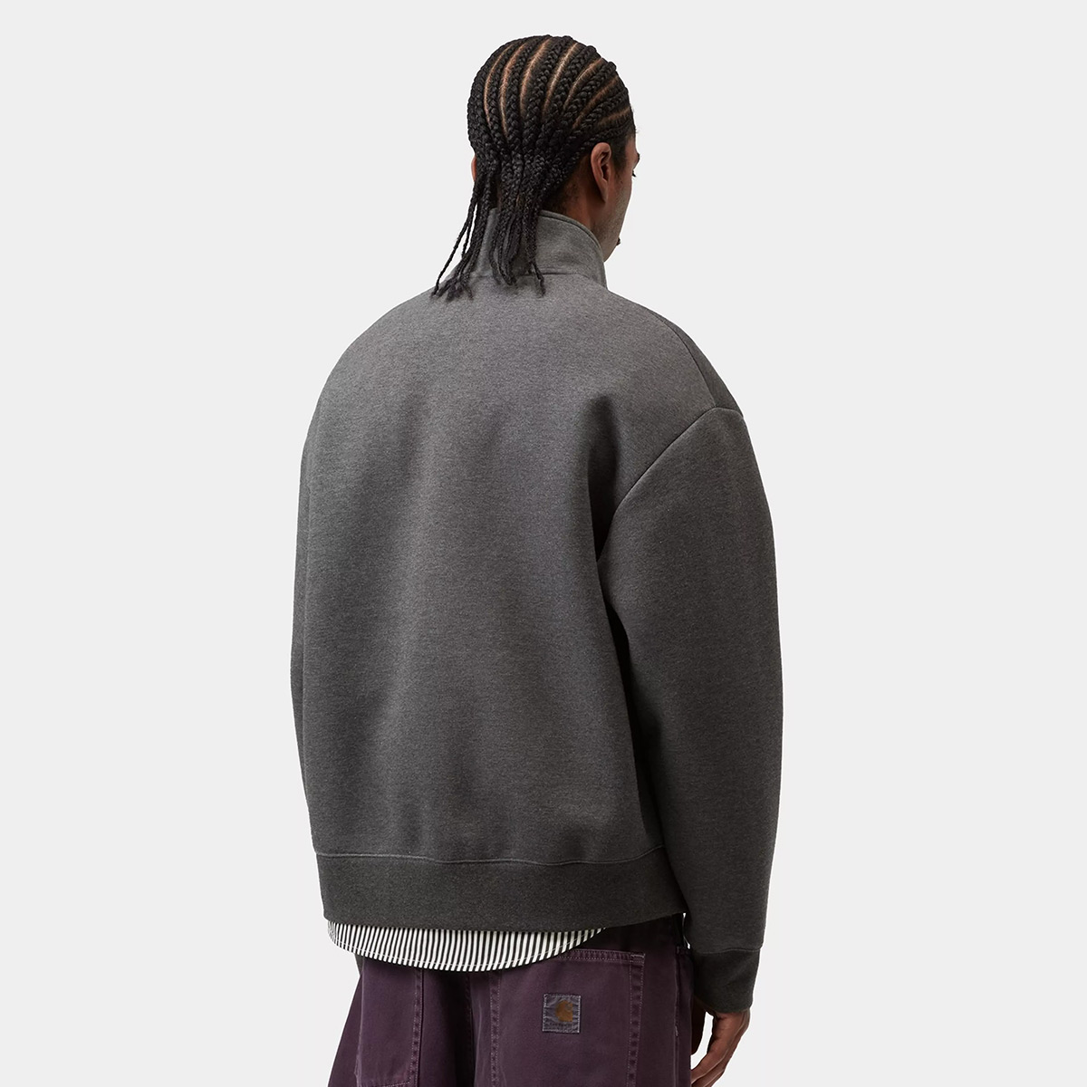 Carhartt WIP Alda Zip Sweater Jacket Grey Heather/White