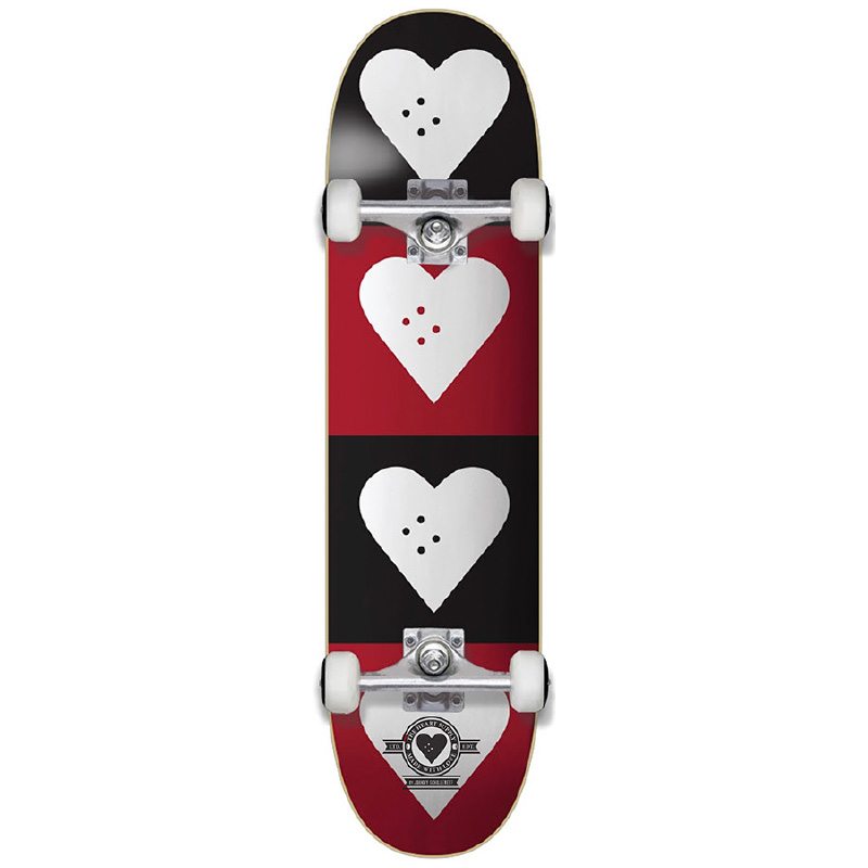 The Heart Supply Quad Logo Complete Skateboard Black/Red 7.75 The Heart Supply Quad Logo Complete Skateboard Black/Red 7.75