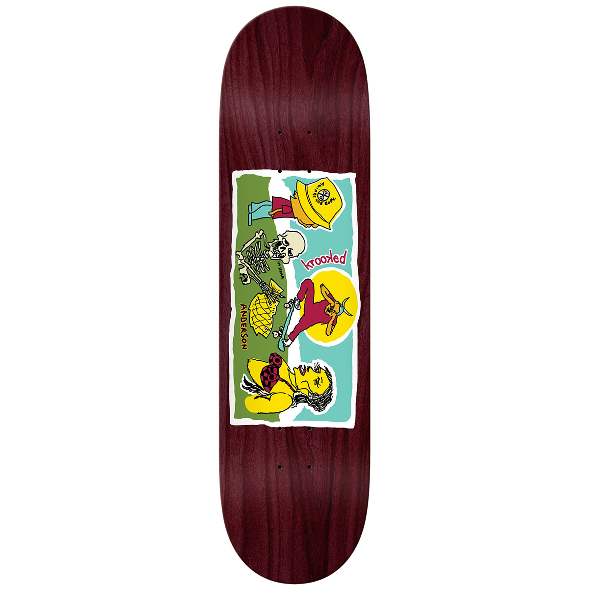 Krooked Manderson Bone Skateboard Deck 8.38 Krooked Manderson Bone Skateboard Deck 8.38