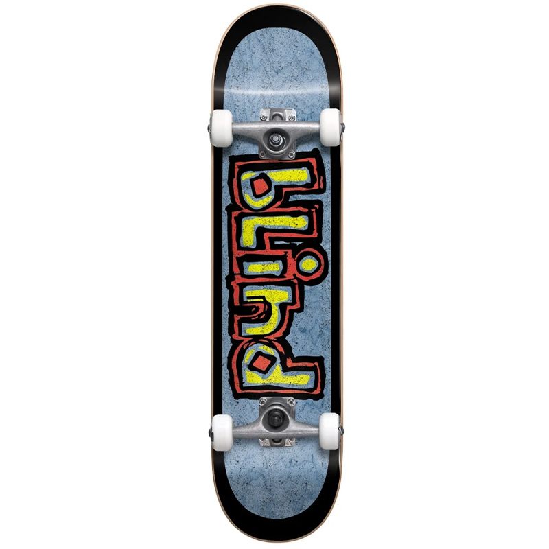 Blind OG Box Out First Push Premium Complete Skateboard Black/Blue 7.625