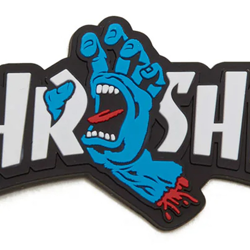 Santa Cruz x Thrasher Screaming Logo Keychain White/Blue Santa Cruz x Thrasher Screaming Logo Keychain White/Blue