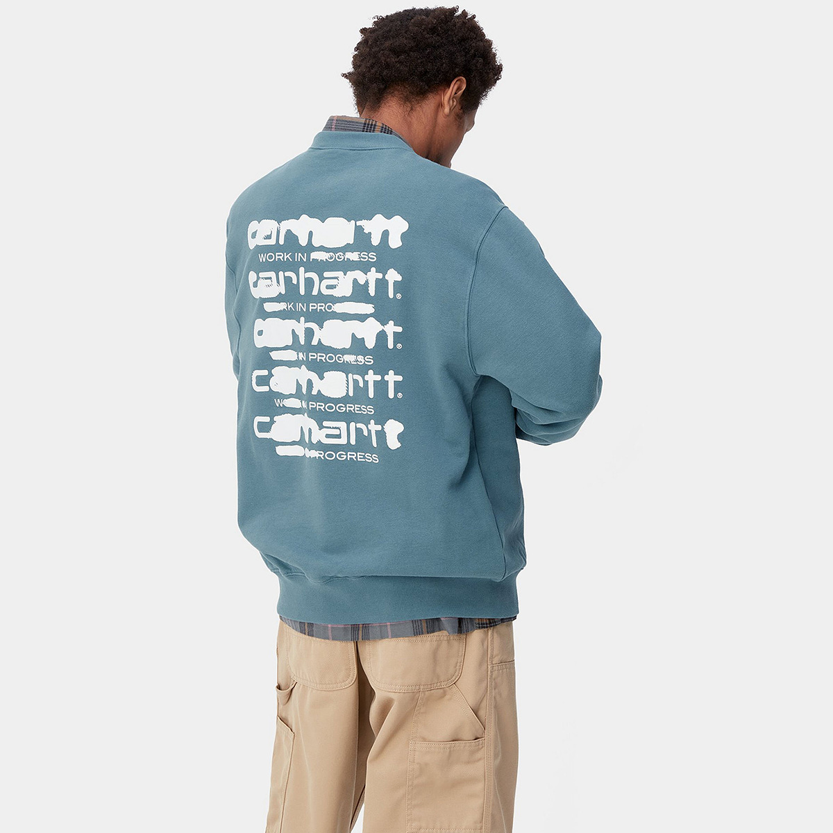 Carhartt WIP Ink Bleed Sweater Vancouver Blue/White Stone Washed