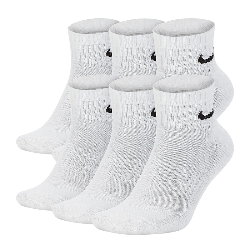 Nike SB Everyday Cushioned Ankle Socks White/Black 6-Pack