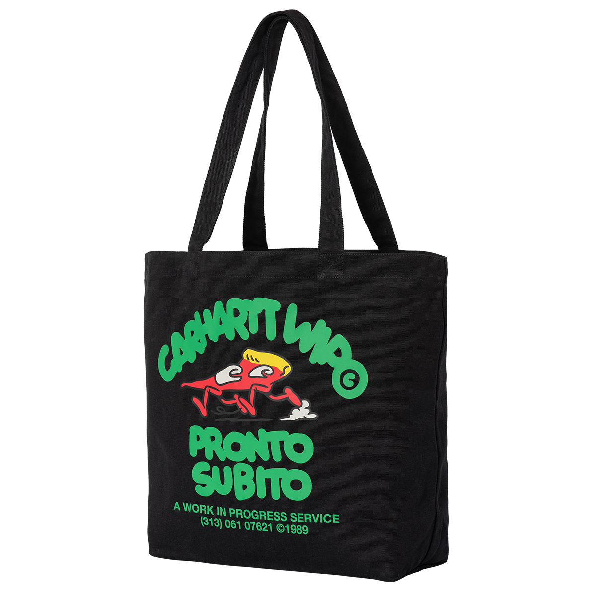Carhartt WIP Canvas Graphic Tote Bag Pronto Print Black Carhartt WIP Canvas Graphic Tote Bag Pronto Print Black