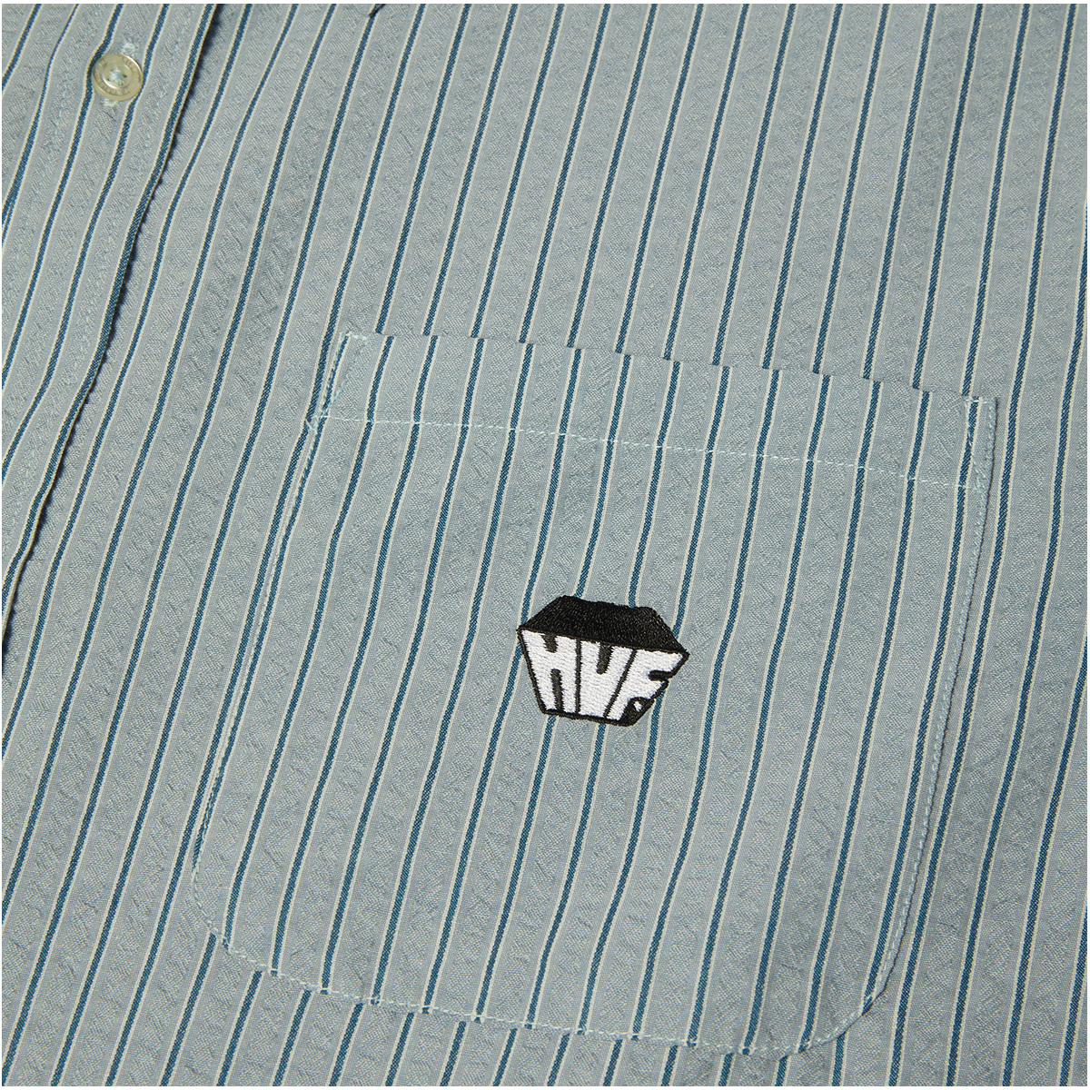 HUF Big Block Striped T-Shirt Light Blue