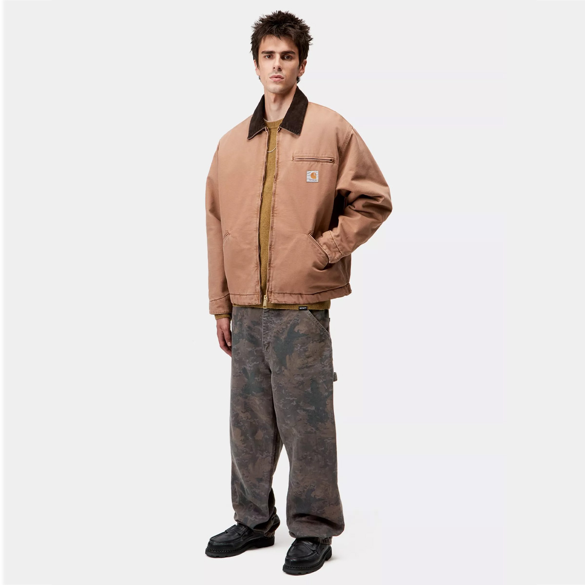 Carhartt WIP Single Knee Pant Camo Combi Green/Graphite Garment Dyed