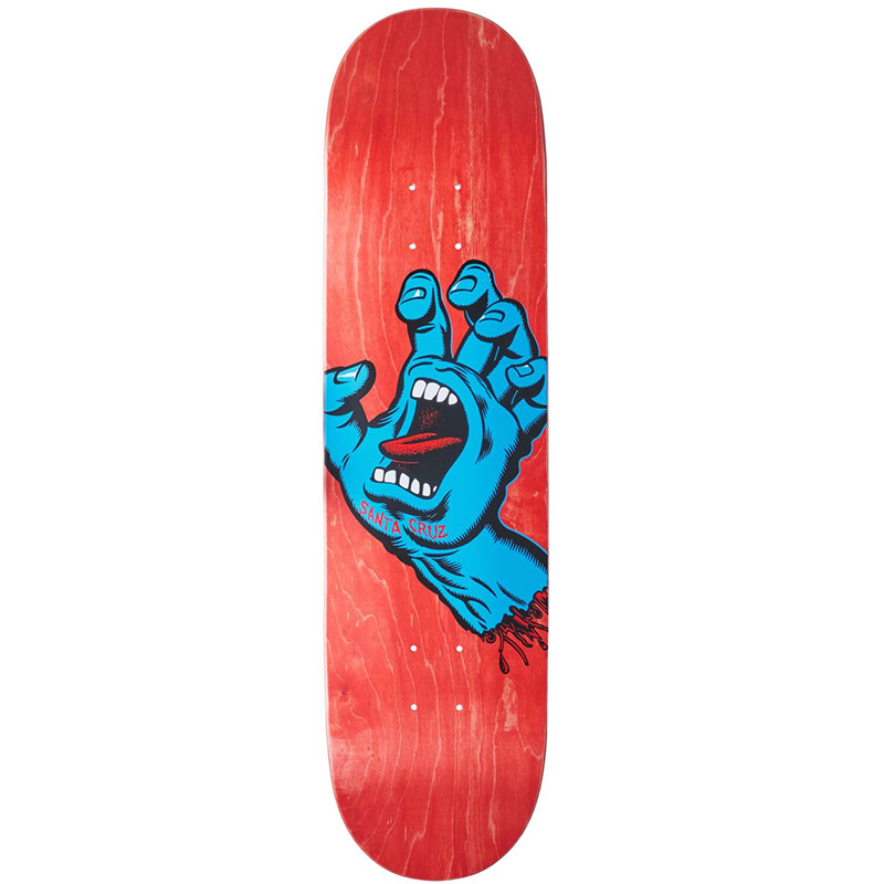 Santa Cruz Screaming Hand Skateboard Deck Red 8.0