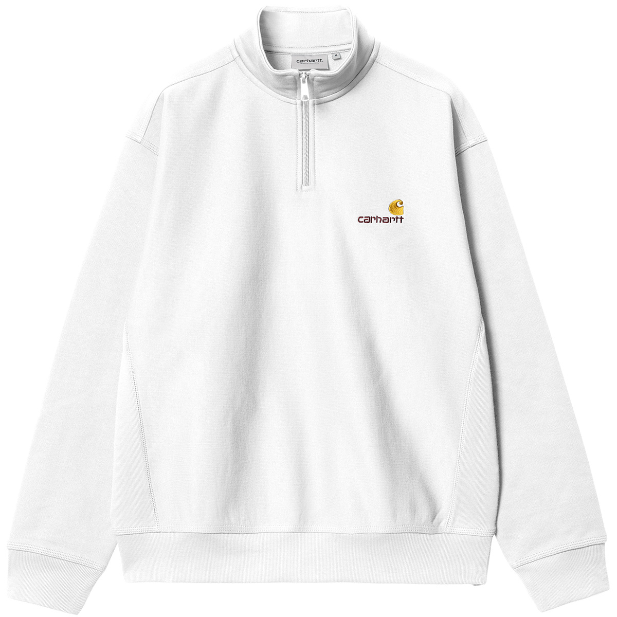 Carhartt WIP Half Zip American Script Sweater White