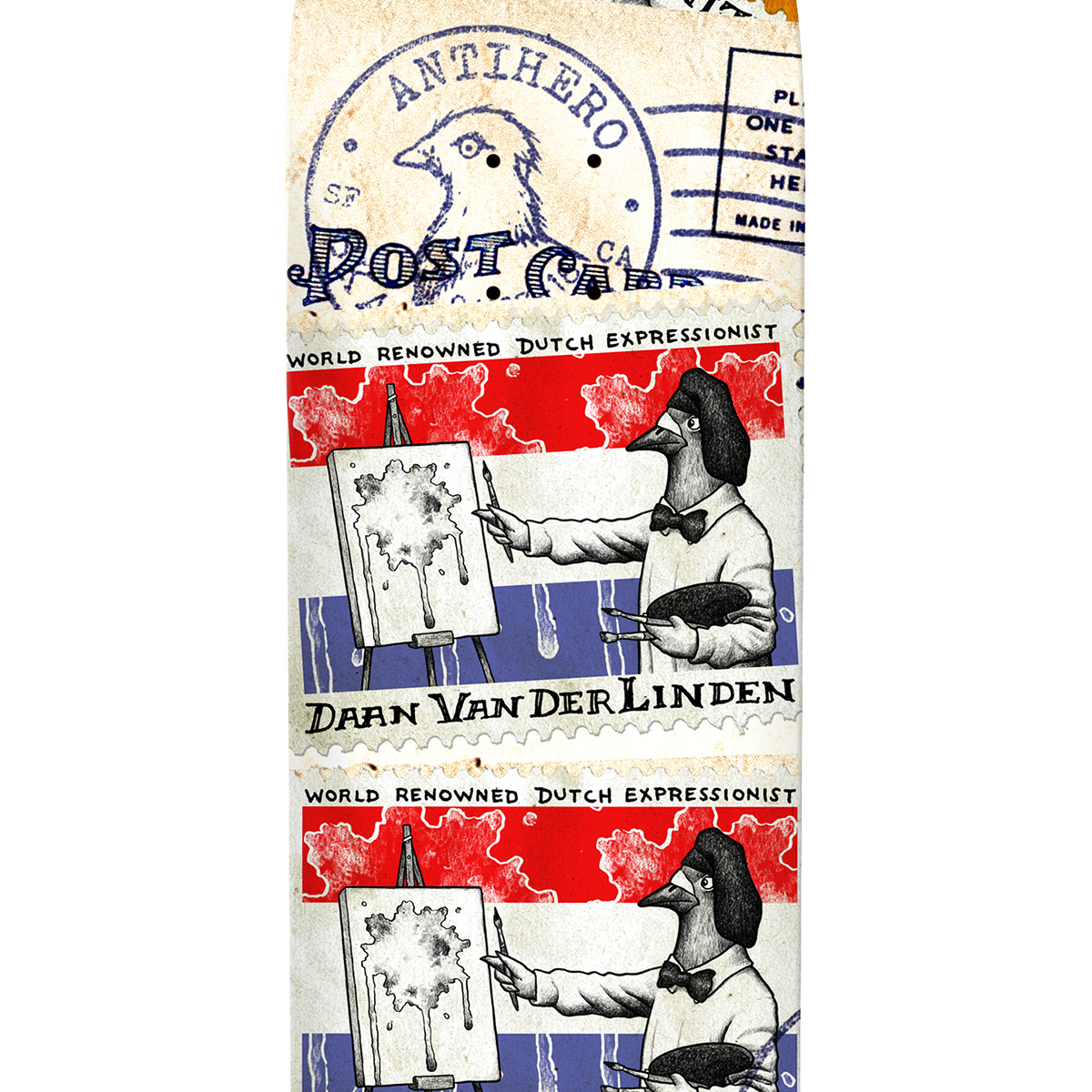 Anti Hero Daan Postal Skateboard Deck Assorted Veneer 8.5