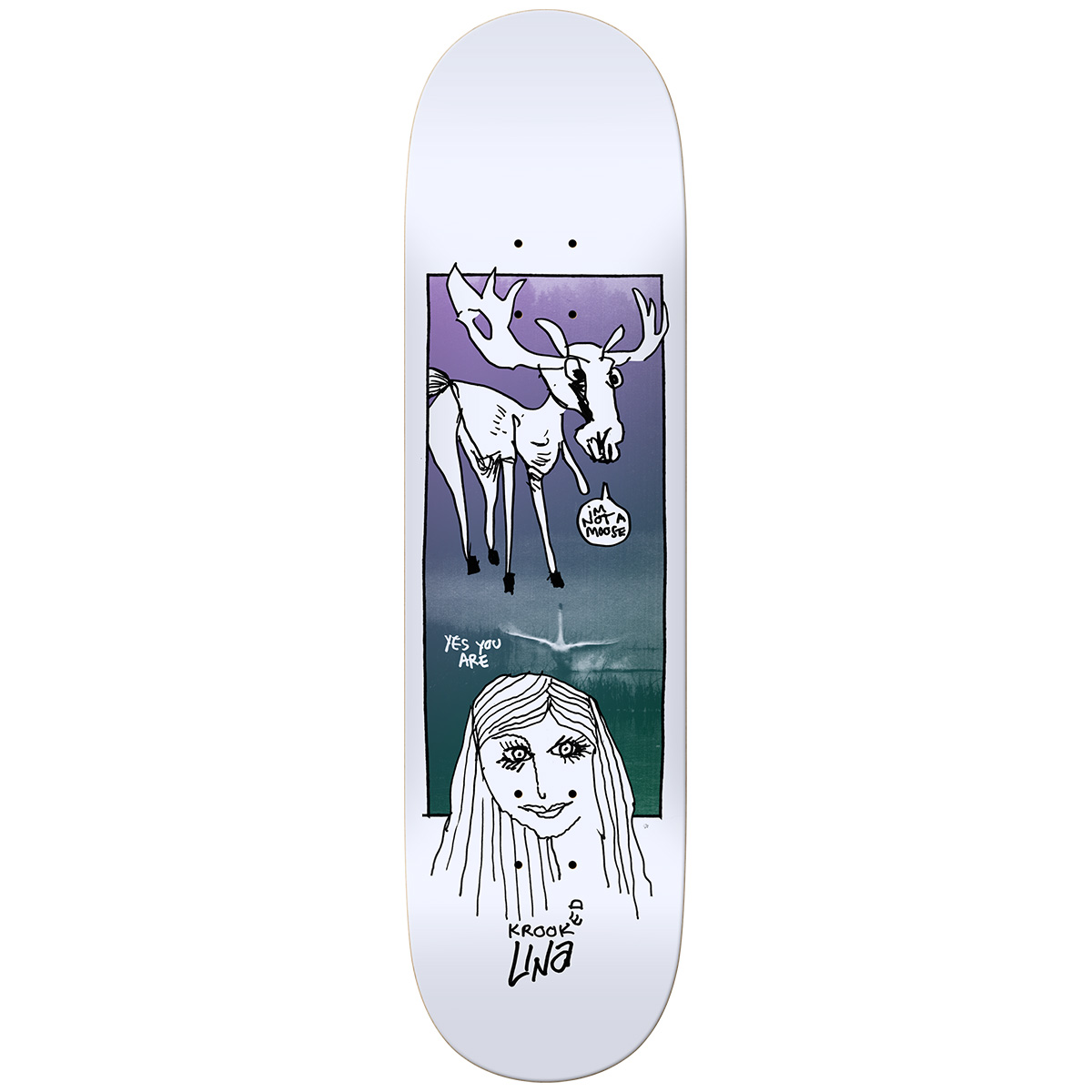 Krooked Una Debate Skateboard Deck White 8.25 Krooked Una Debate Skateboard Deck White 8.25
