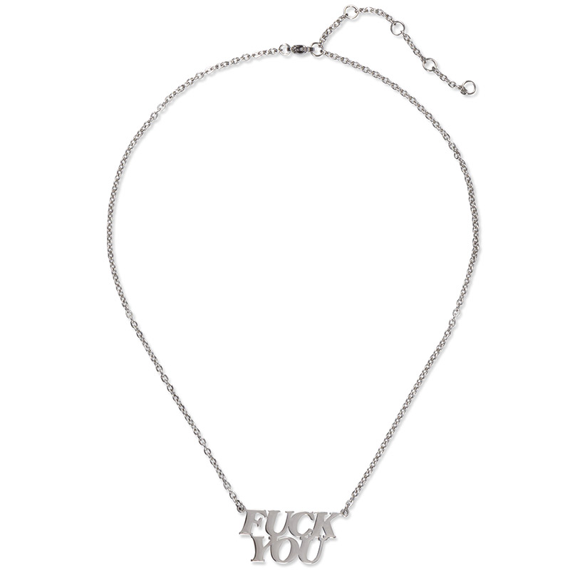 RIPNDIP Fuckin Fuck Pendant Necklace Silver